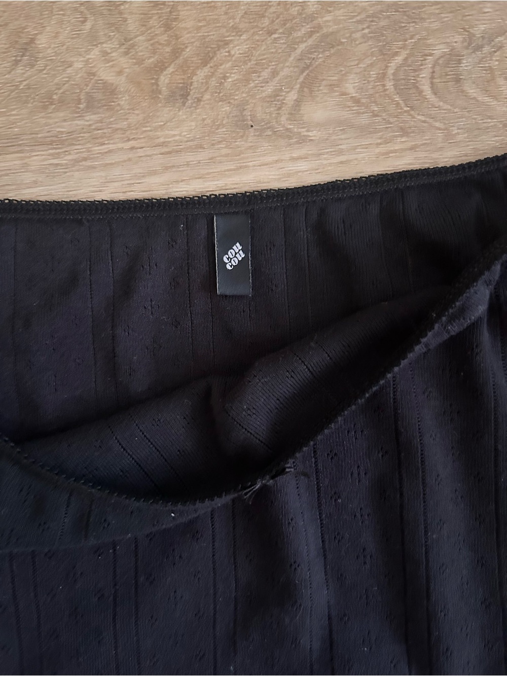Cou Cou Intimates Slip Skirt Black Pointelle Organic Cotton XL - Picture 5 of 7